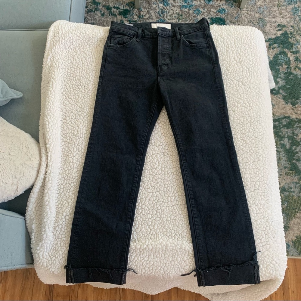 MOTHER Denim Scrapper Ankle Fray Black Jeans *NEW WITHOUT TAGS*